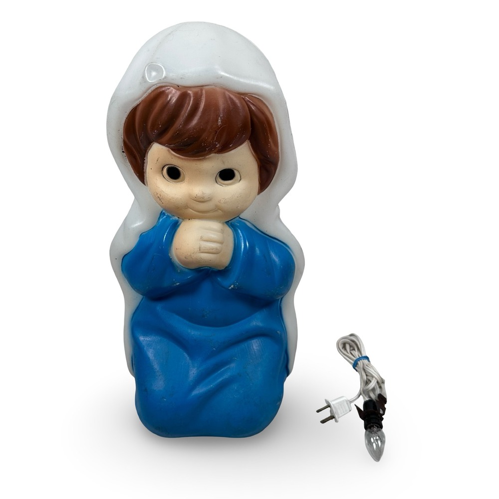 Vintage Empire Blow Mold Nativity Figure Mary Praying Kneeling Christmas Decor